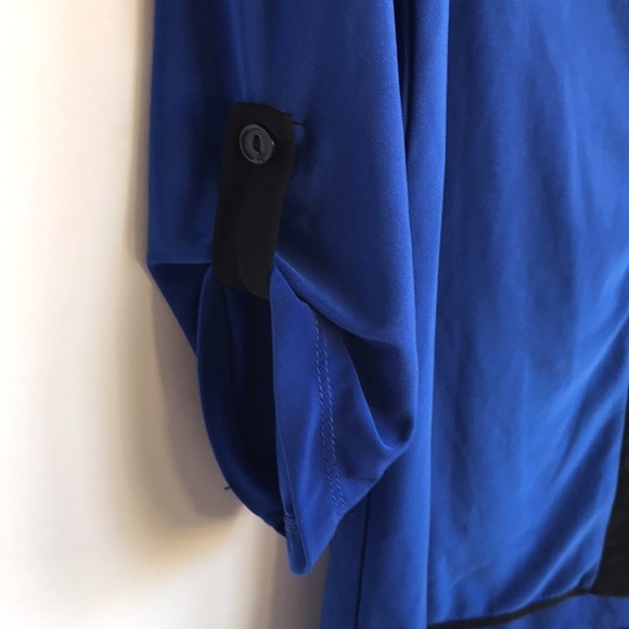 PerSeption Concept royal blue and black blouse, M - Picture 4 of 10